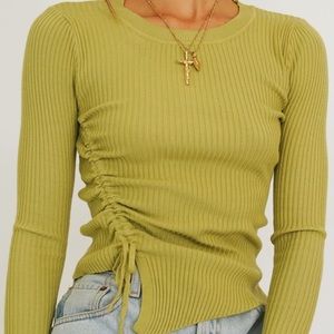 Read My Lips Drawstring Knit Top